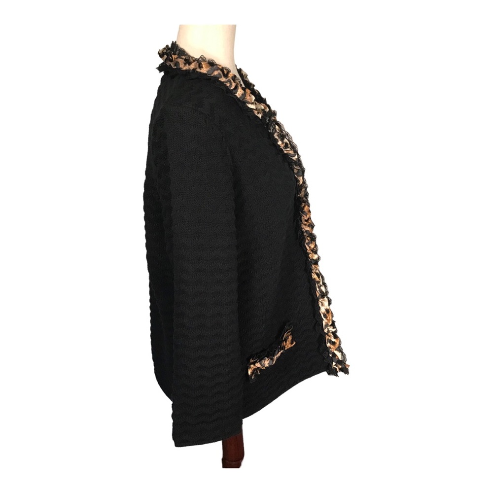 Chico’s Cardigan With Leopard Ruffle Trim - Picture 10 of 16